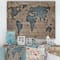 Designart - Ancient Map of The World I - Rustic Print on Natural Pine Wood